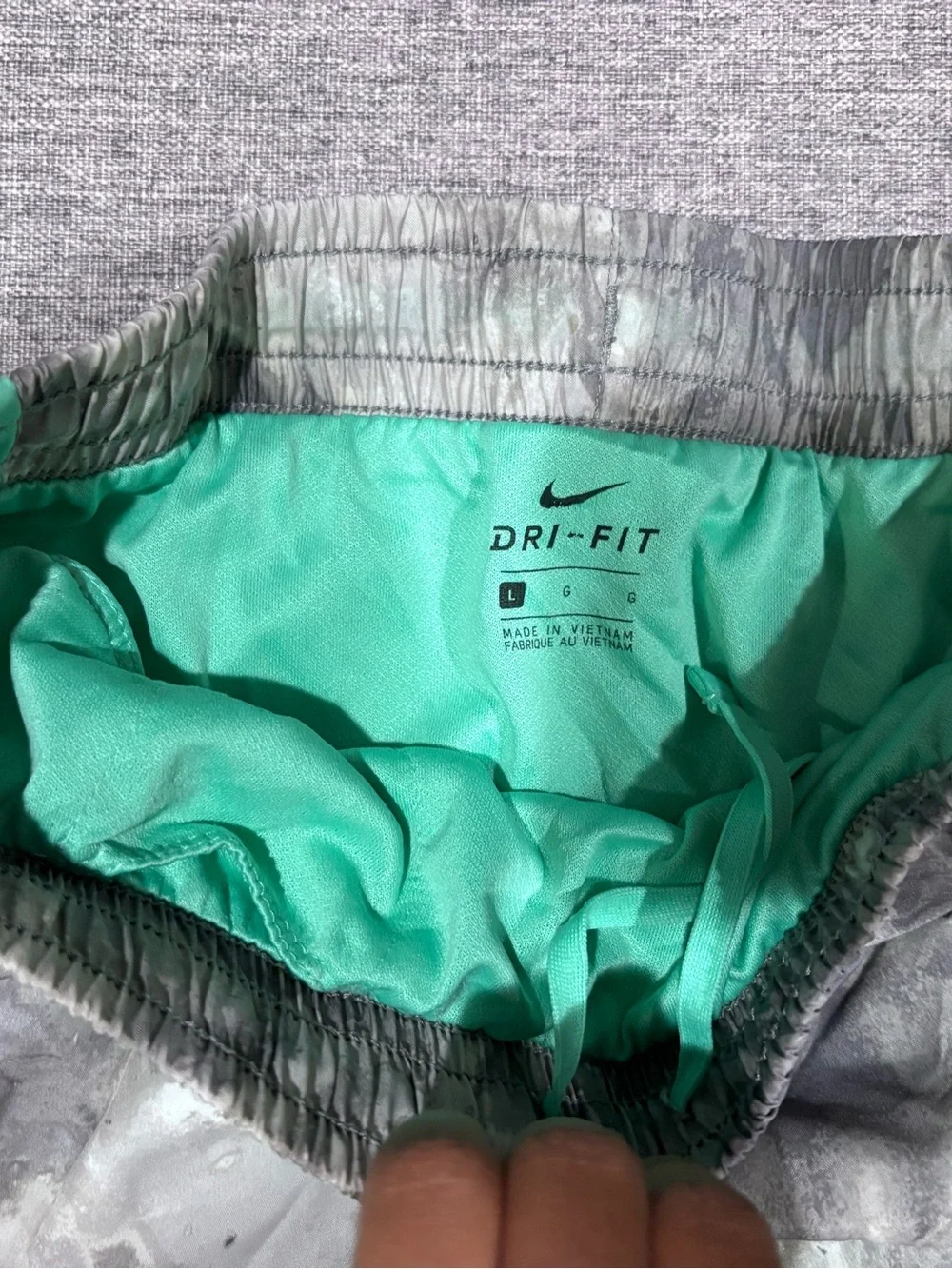 Nike Teal Lined Gray Marble Dri-FIT Shorts